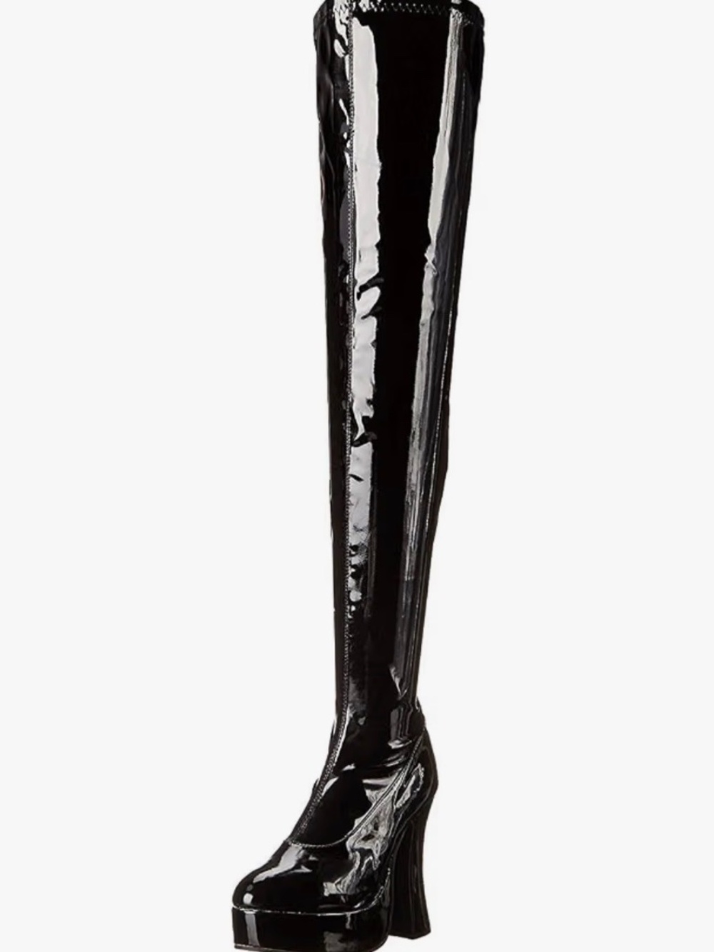 Black pat and leather boots